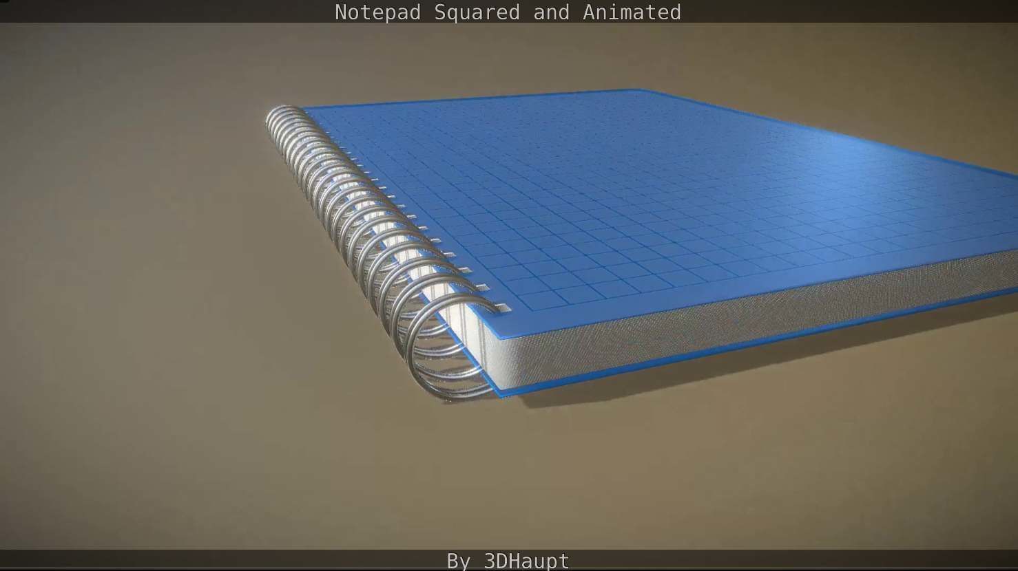 Notepad squared animated 3D model_30
