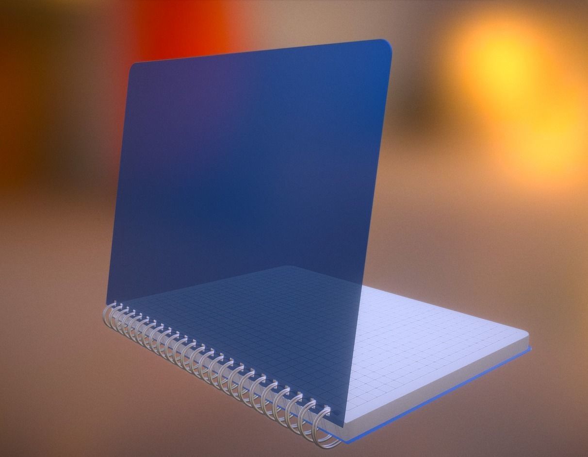 Notepad squared animated 3D model_6