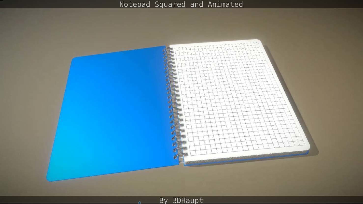 Notepad squared animated 3D model_23