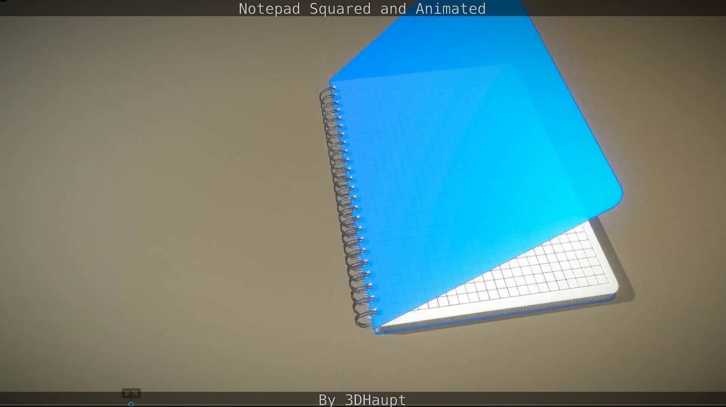 Notepad squared animated 3D model_26