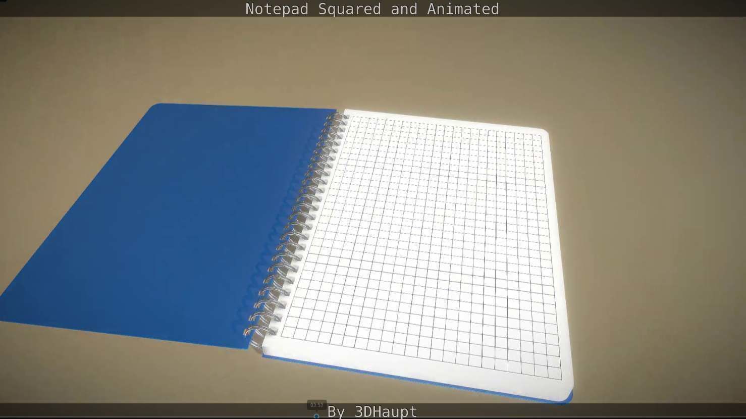 Notepad squared animated 3D model_57