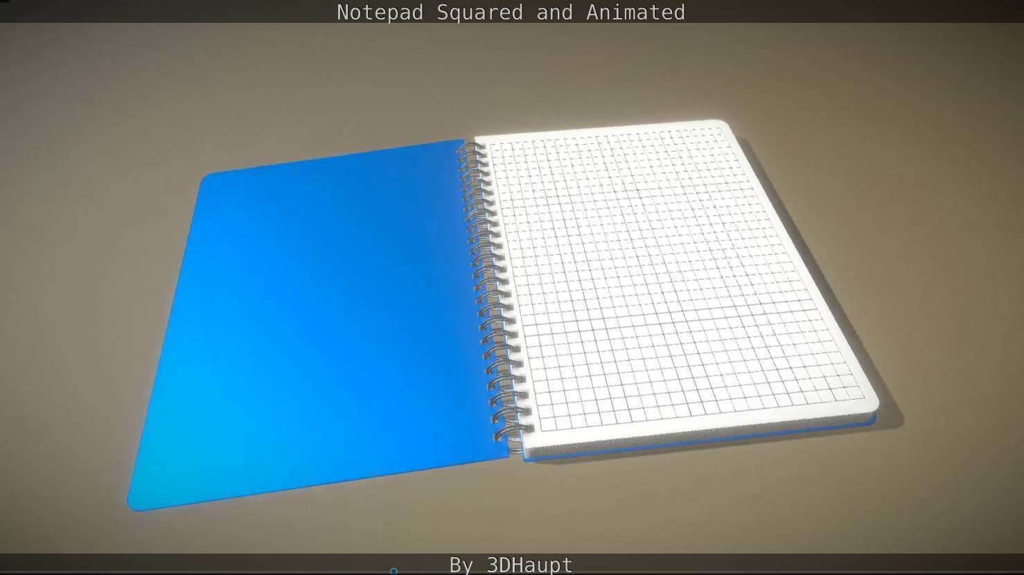 Notepad squared animated 3D model_18