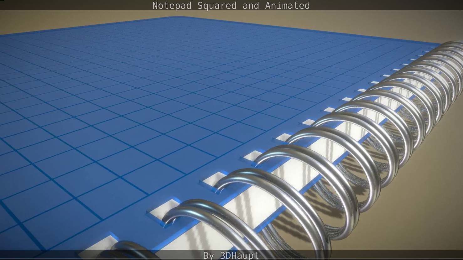 Notepad squared animated 3D model_35