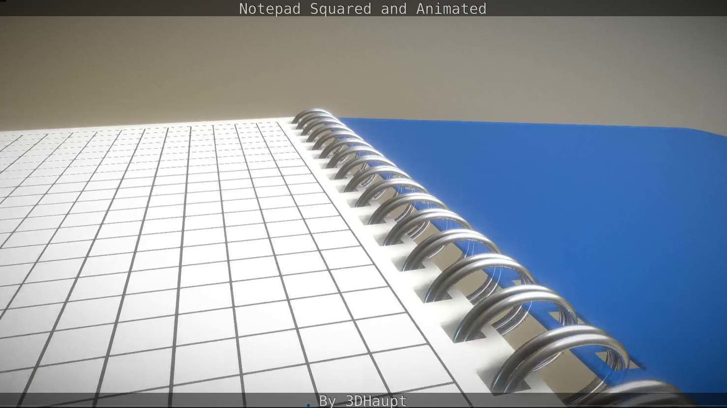 Notepad squared animated 3D model_73