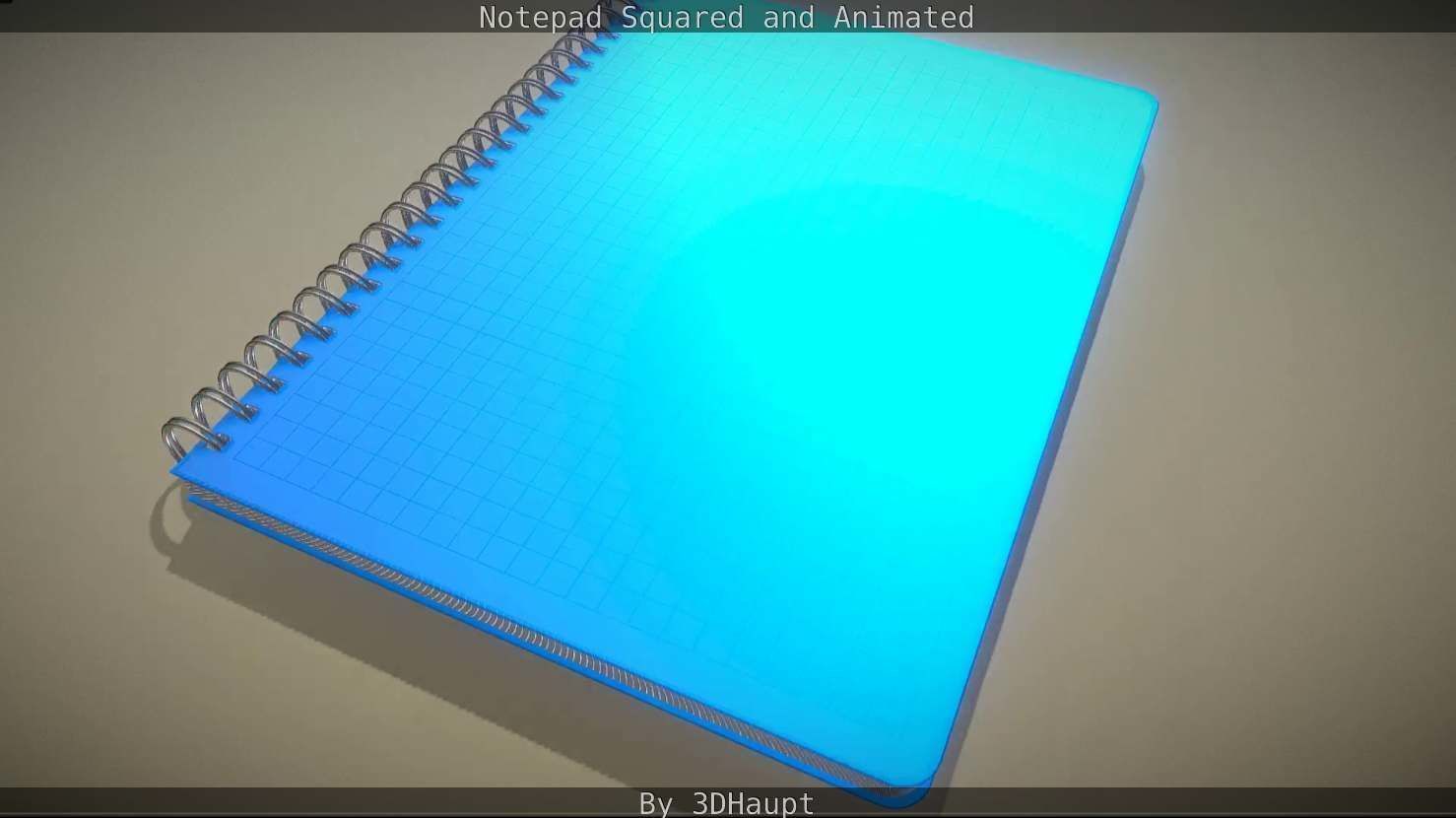 Notepad squared animated 3D model_45
