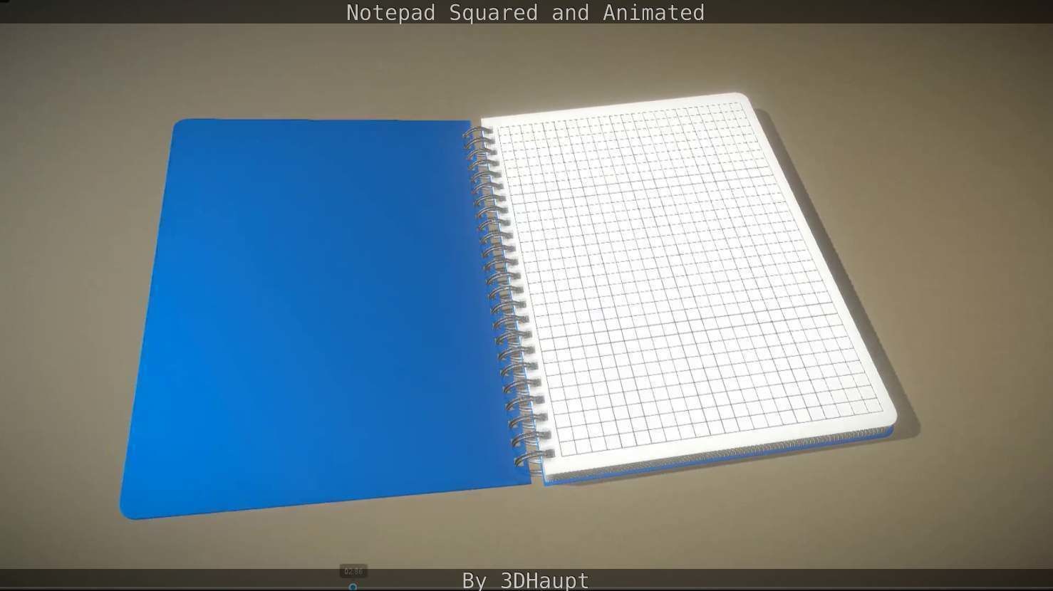 Notepad squared animated 3D model_25
