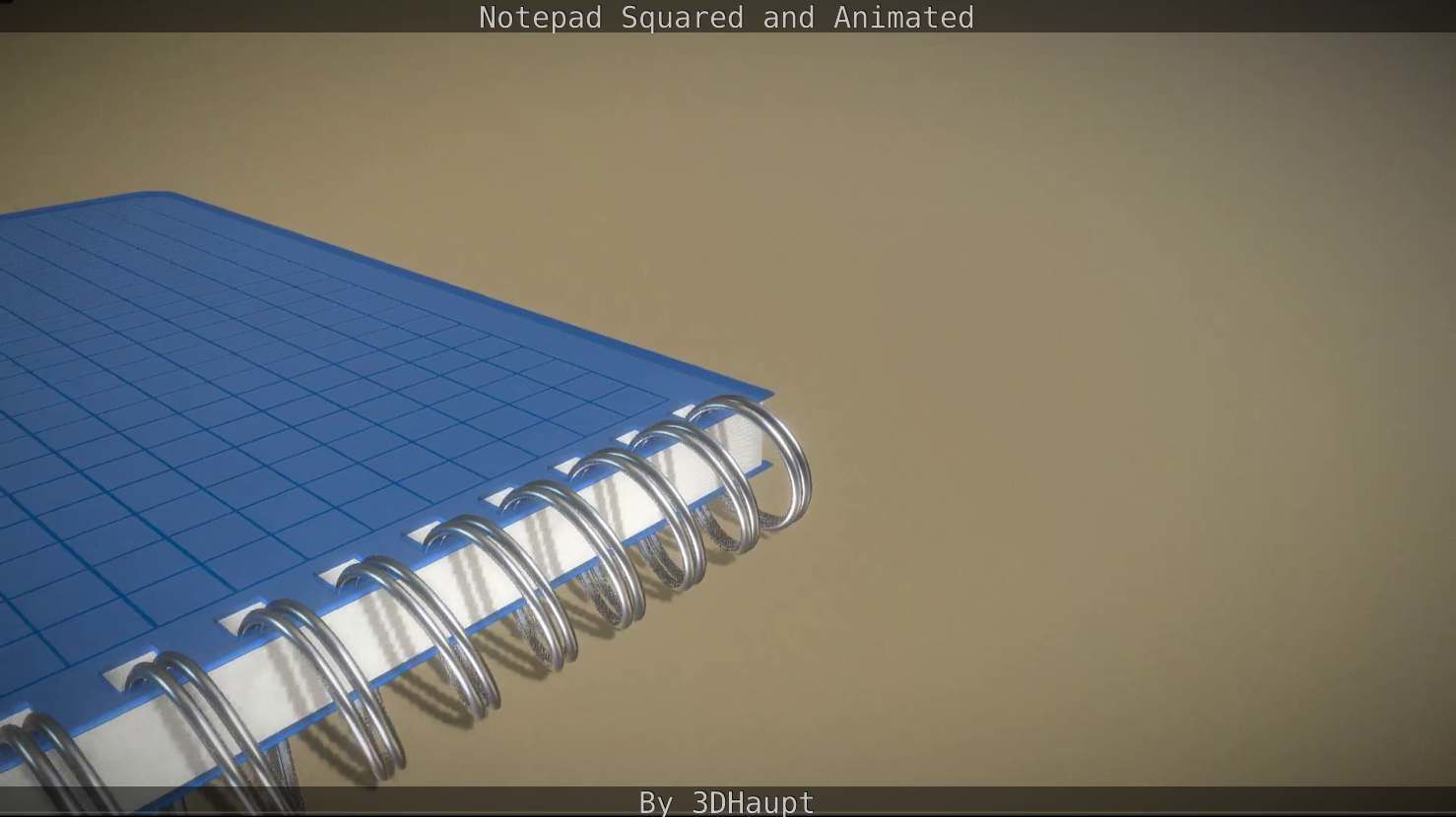 Notepad squared animated 3D model_34