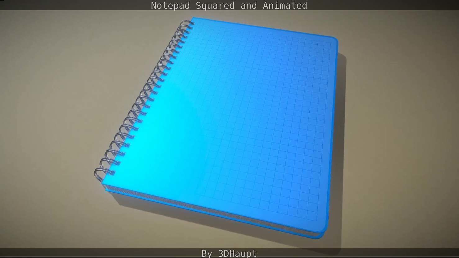 Notepad squared animated 3D model_50