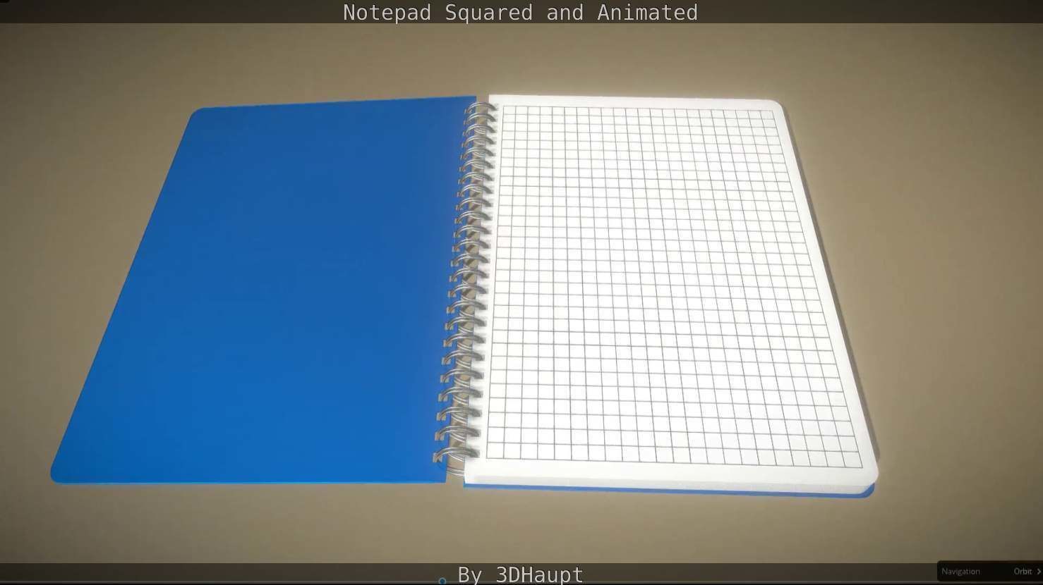 Notepad squared animated 3D model_95