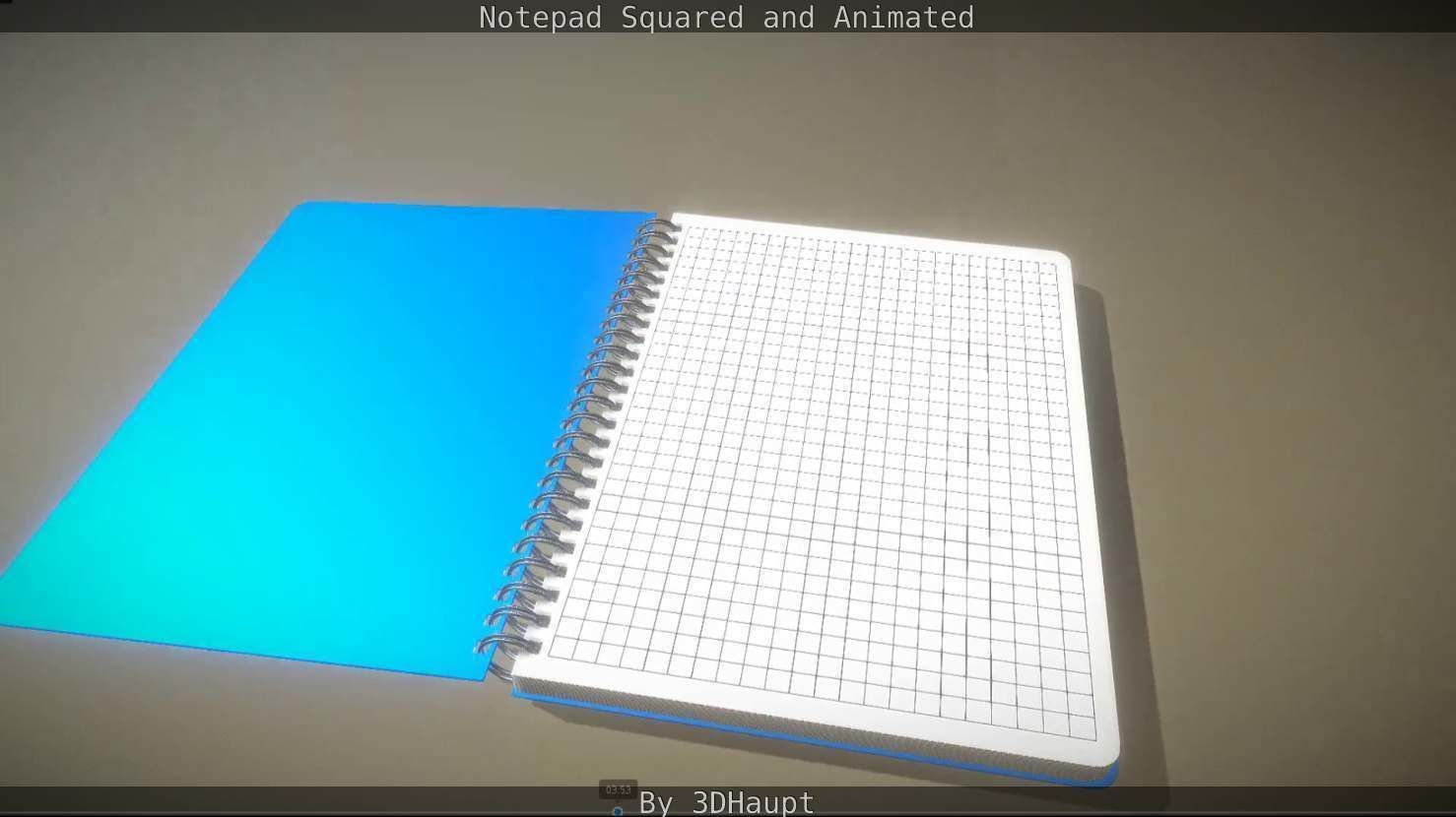 Notepad squared animated 3D model_56