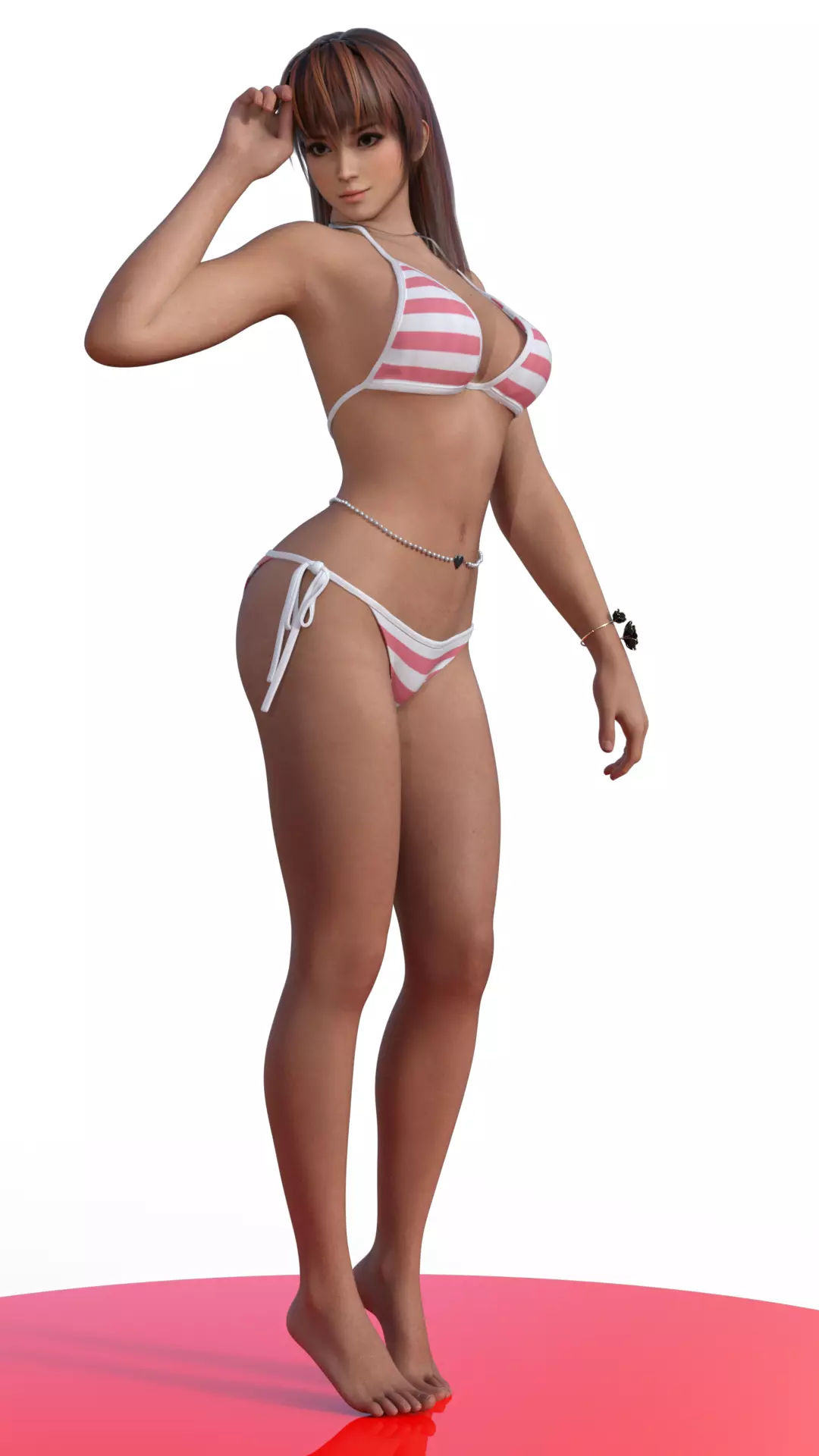 Silent Kunoichi on the Crimson Stage Hyperrealistic Kasumi 3D print model_2