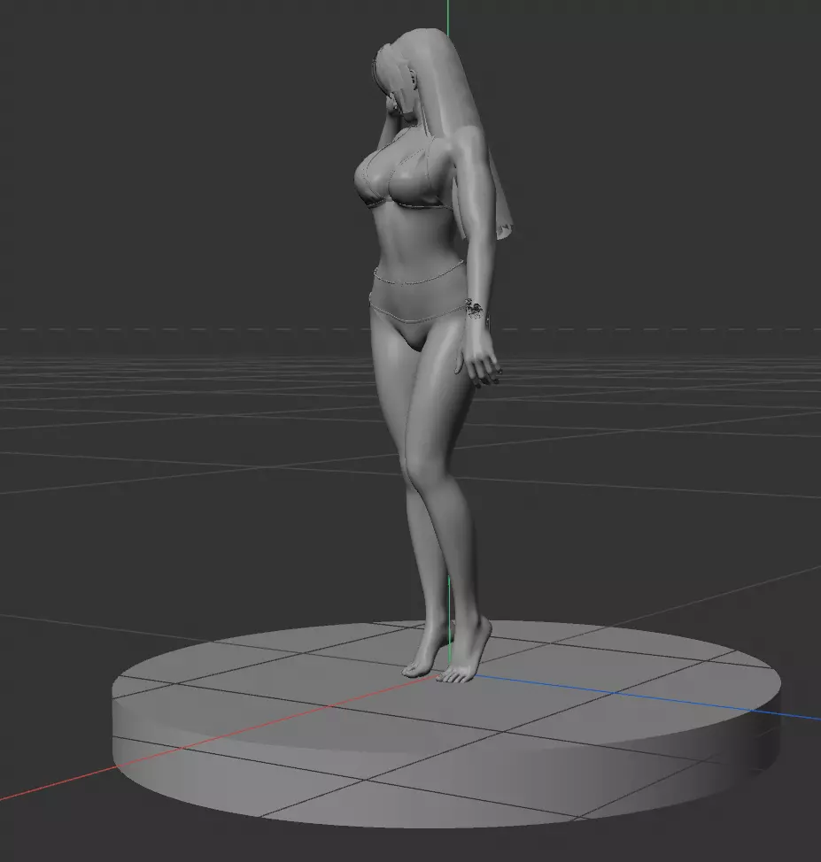 Silent Kunoichi on the Crimson Stage Hyperrealistic Kasumi 3D print model_6