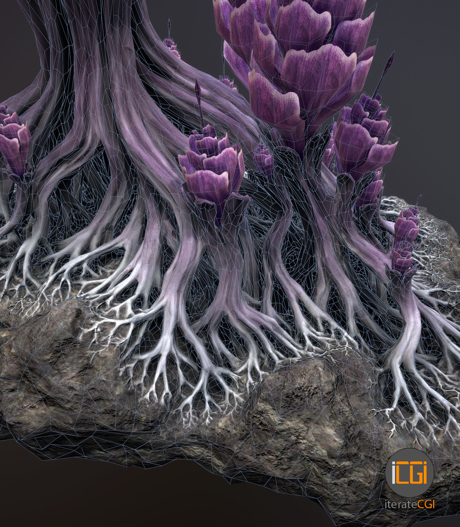 Alien plant Succulent Type 1 Low-poly 3D model_13