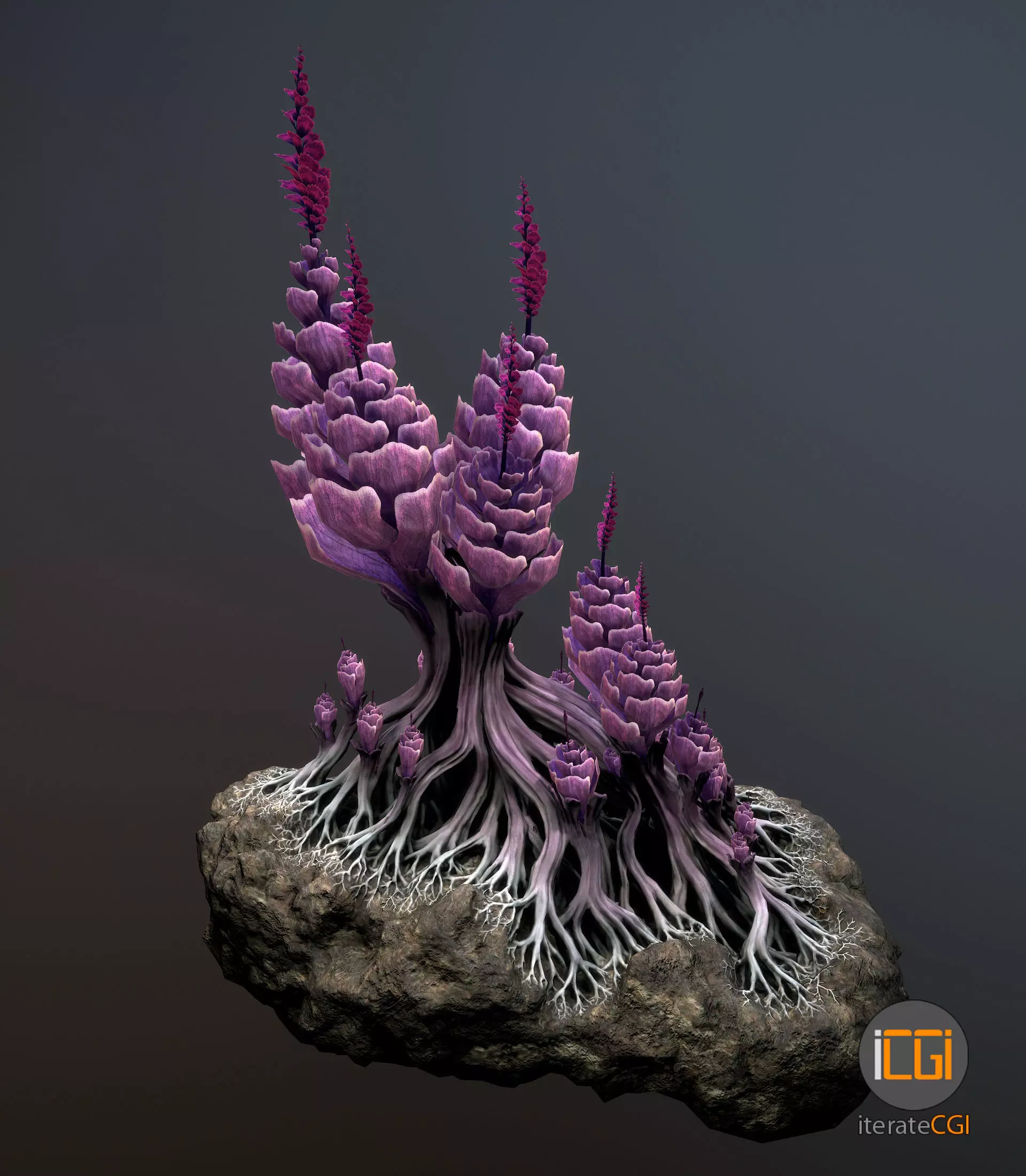 Alien plant Succulent Type 1 Low-poly 3D model_0