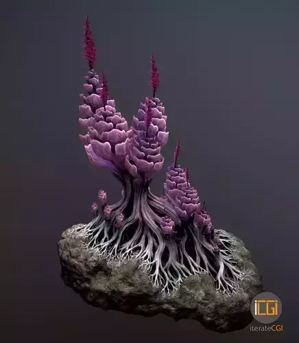 Alien plant Succulent Type 1 Low-poly 3D model