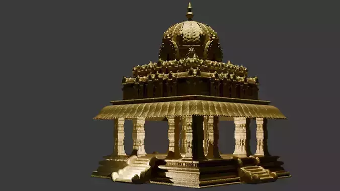Indian Temple - High Detail 3D Model