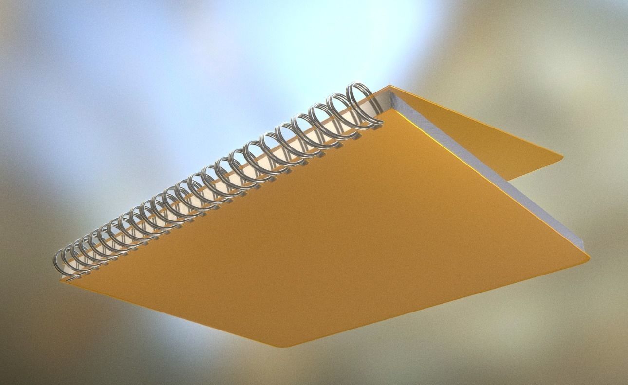 Notepad lined and animated 3D model_8