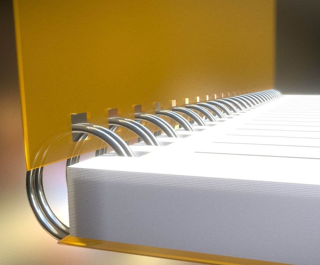 Notepad lined and animated 3D model_0