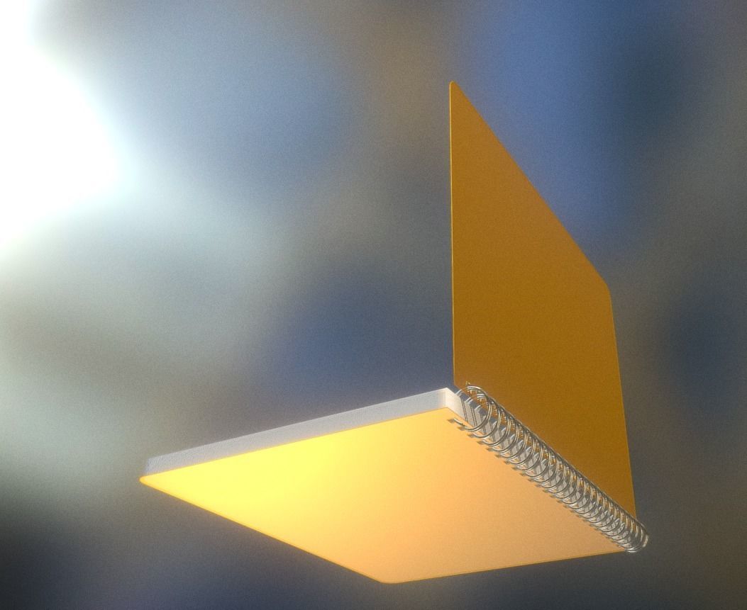 Notepad lined and animated 3D model_16