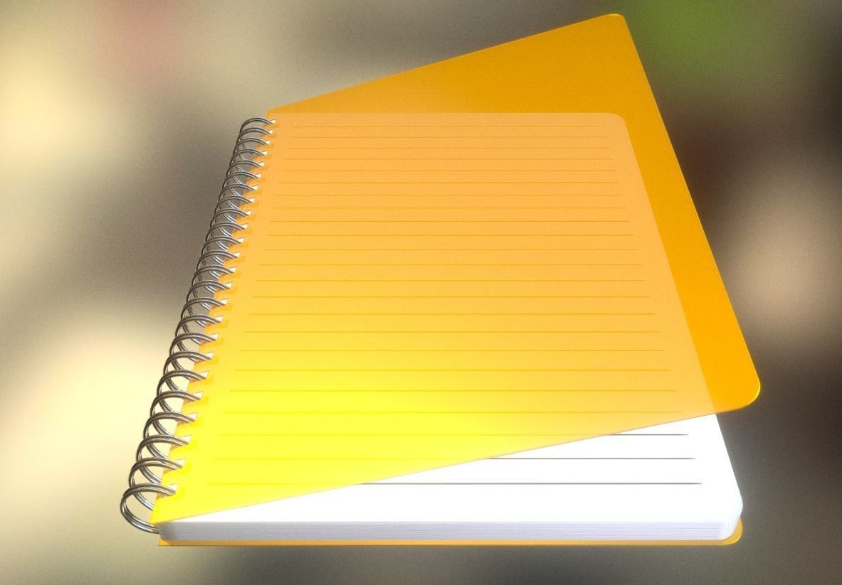 Notepad lined and animated 3D model_11