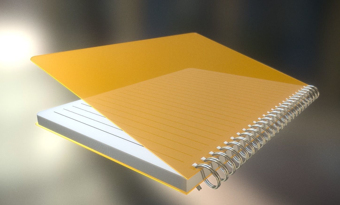 Notepad lined and animated 3D model_12