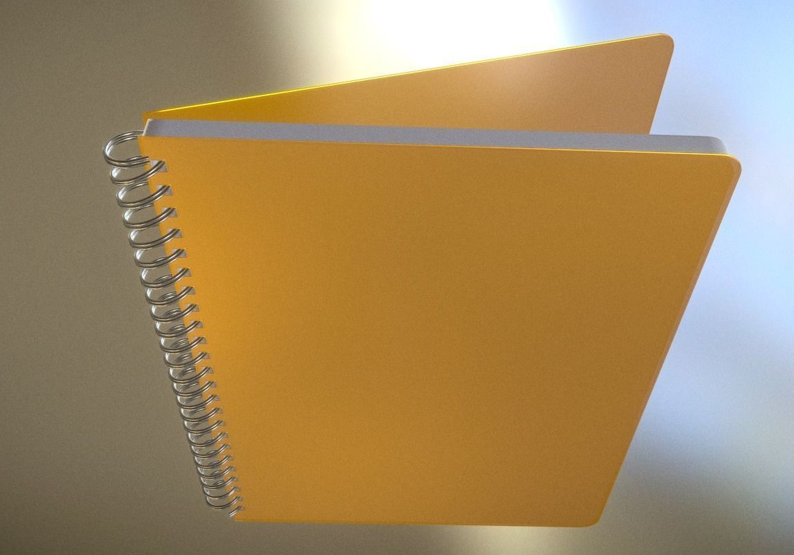 Notepad lined and animated 3D model_9