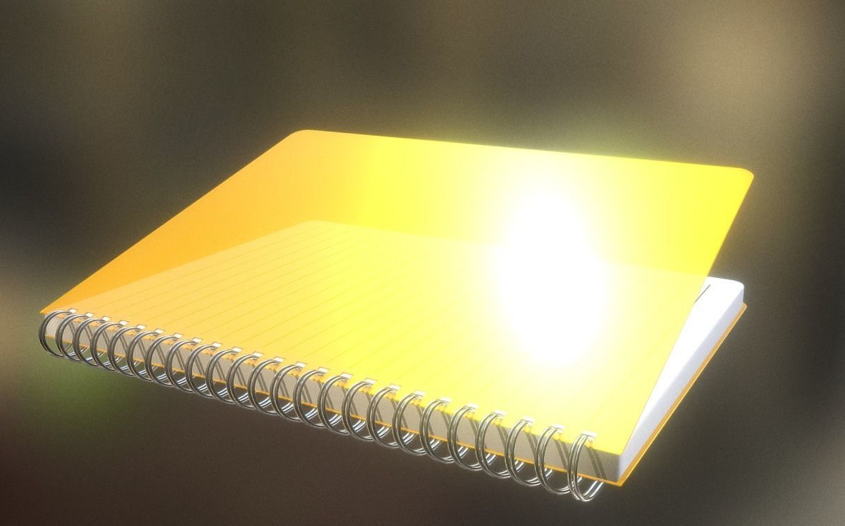 Notepad lined and animated 3D model_6