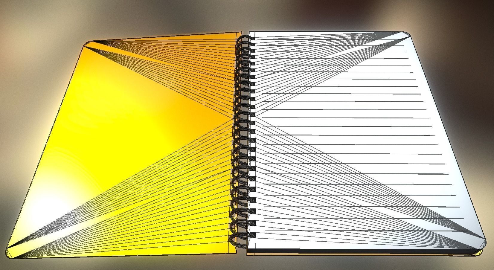 Notepad lined and animated 3D model_14