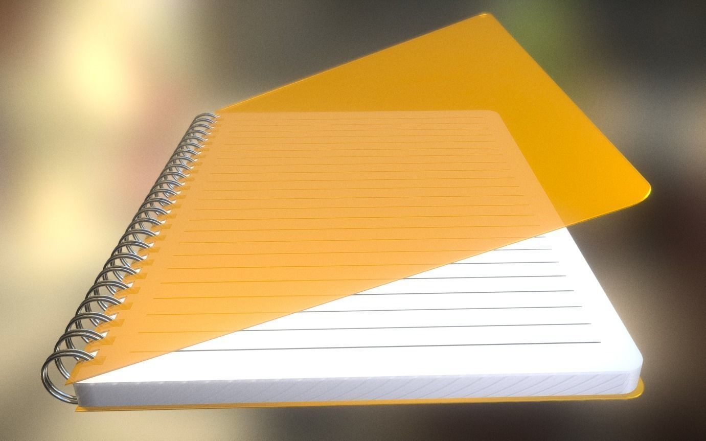 Notepad lined and animated 3D model_3