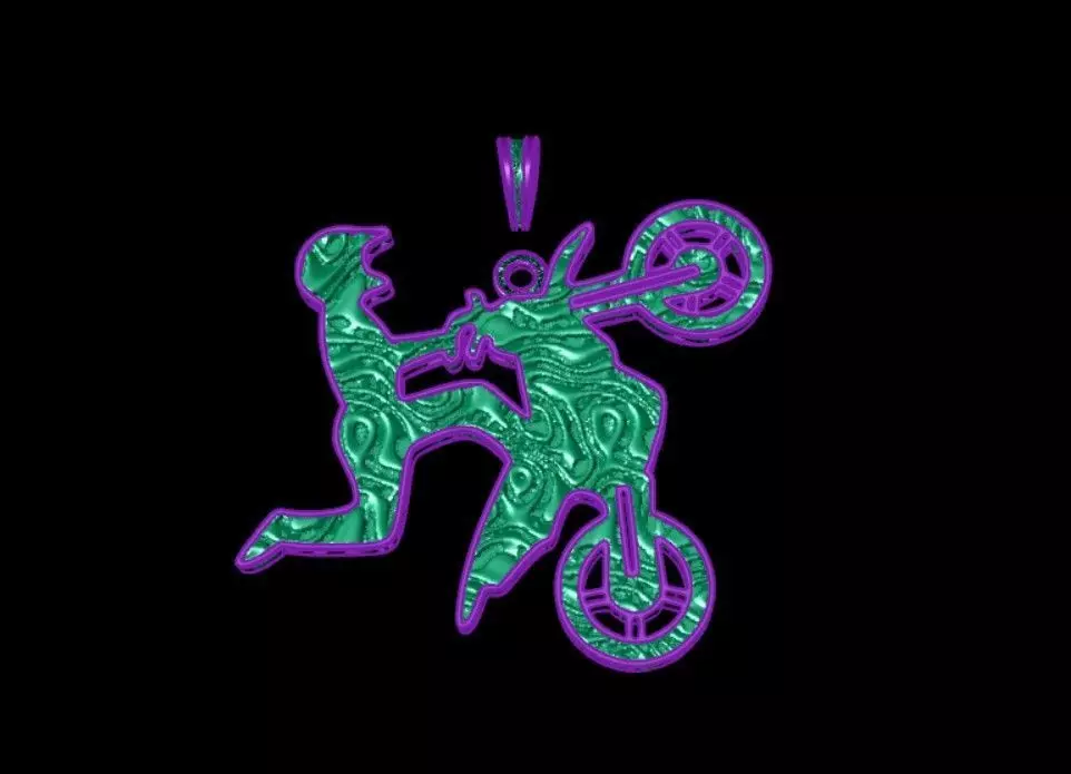 Motorcycle Pendant 3D print model_4
