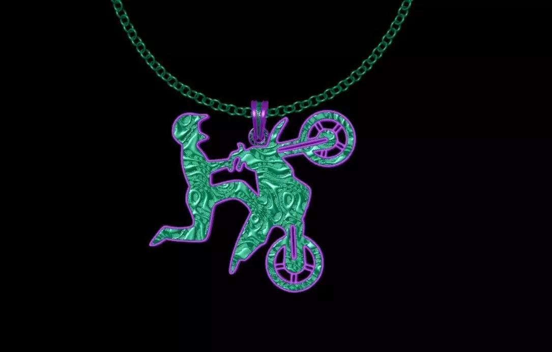 Motorcycle Pendant 3D print model_3