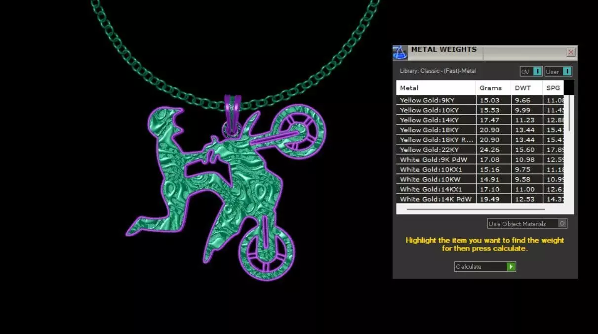 Motorcycle Pendant 3D print model_5