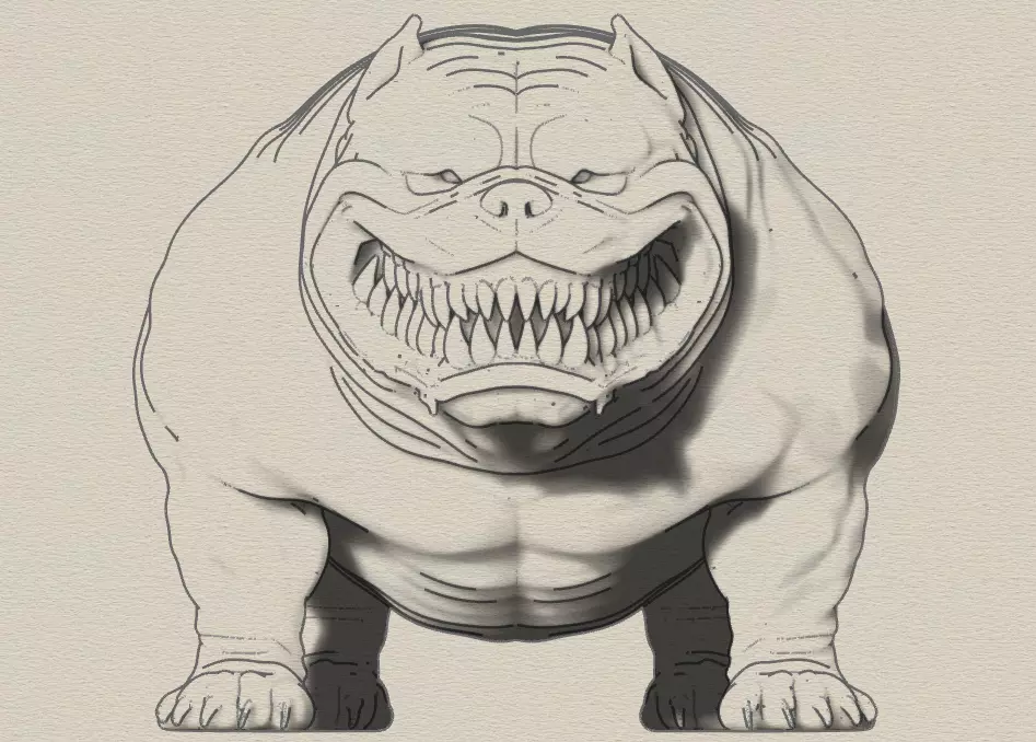 Funny Bull Dog 3D print model_4