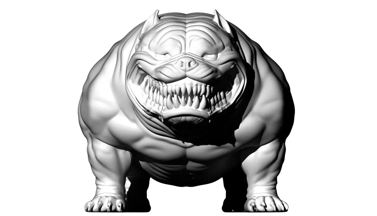 Funny Bull Dog 3D print model_2