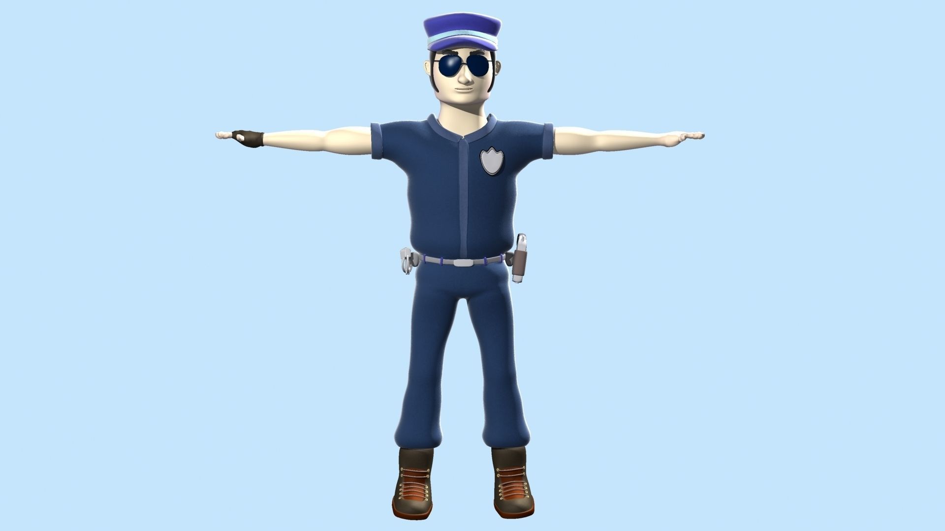 Cartoon Policeman 3D model_13