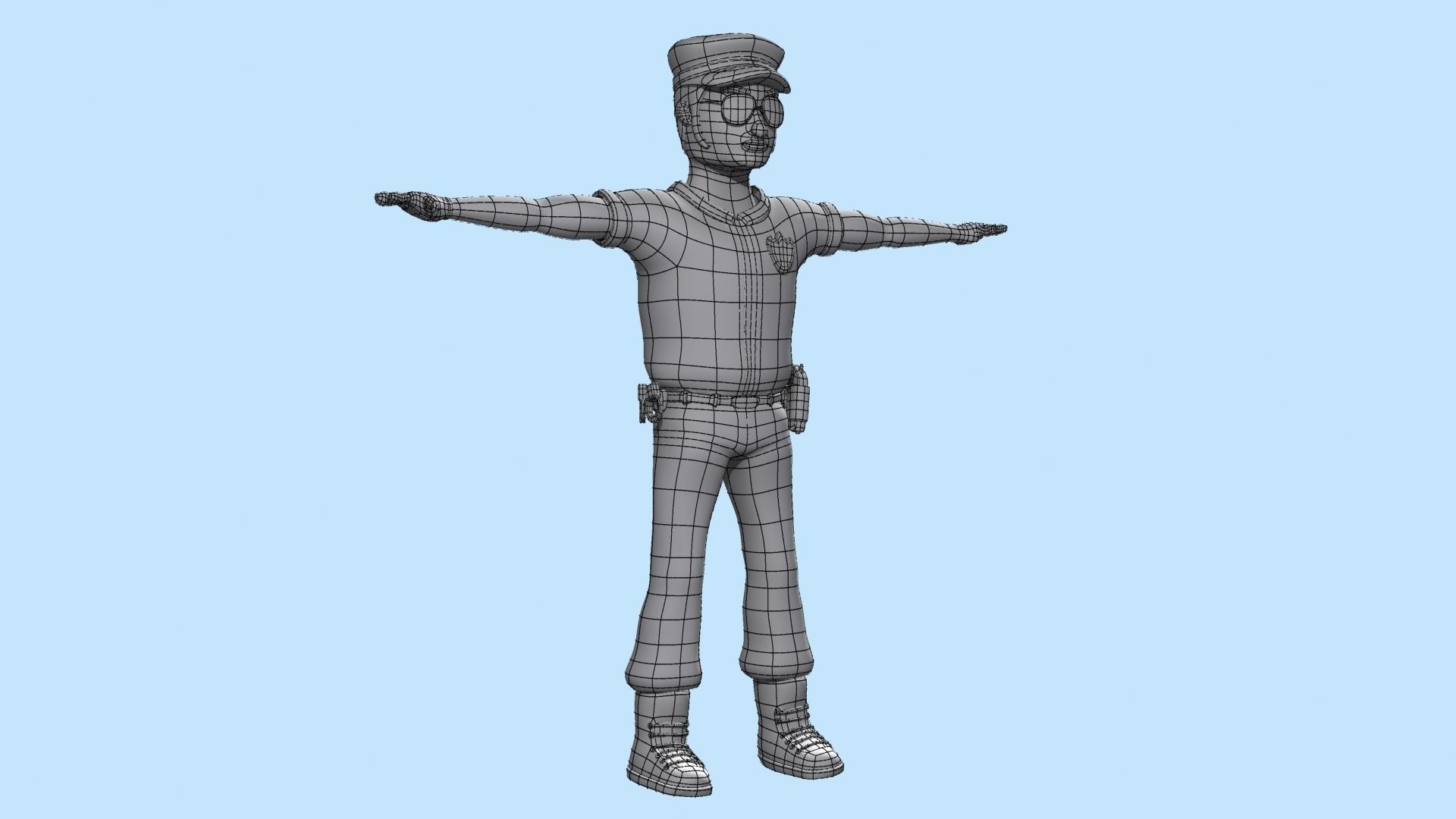 Cartoon Policeman 3D model_16