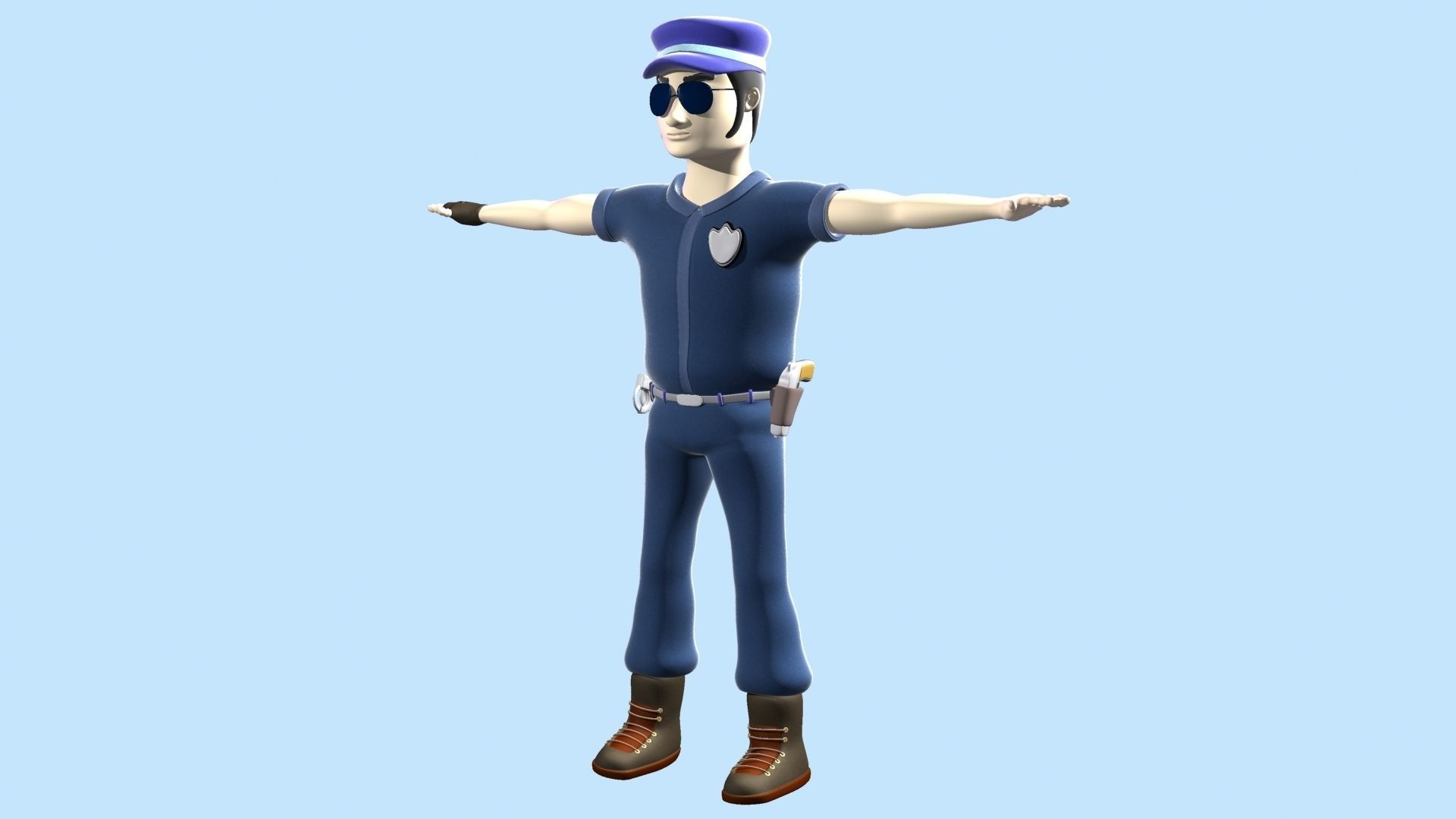 Cartoon Policeman 3D model_7
