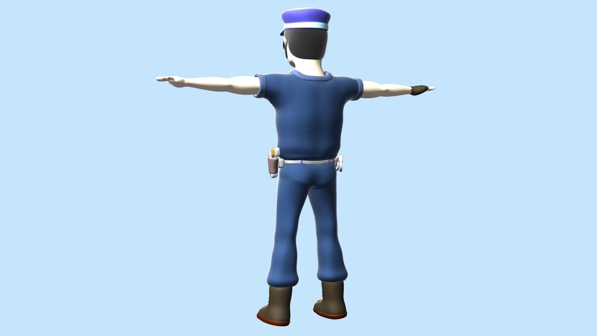 Cartoon Policeman 3D model_6