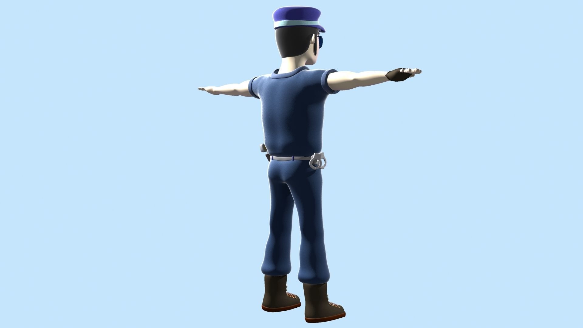 Cartoon Policeman 3D model_9