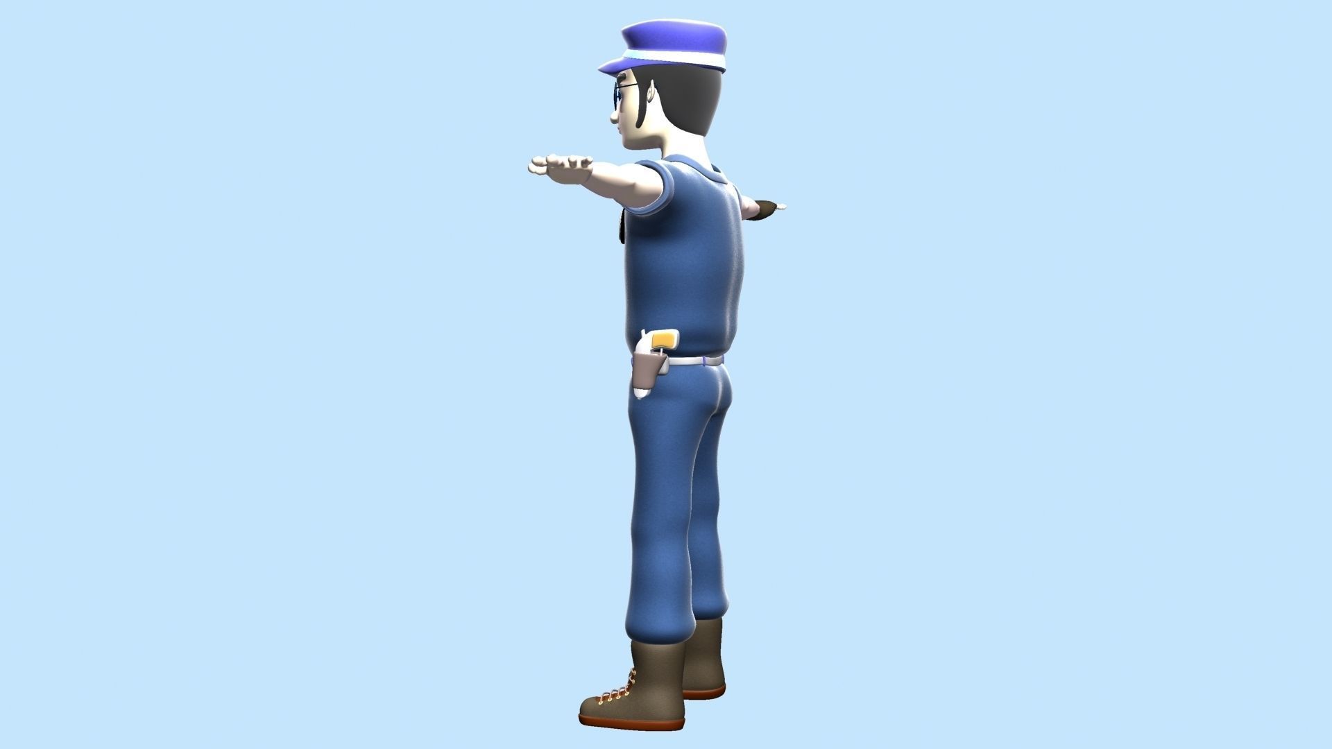 Cartoon Policeman 3D model_8