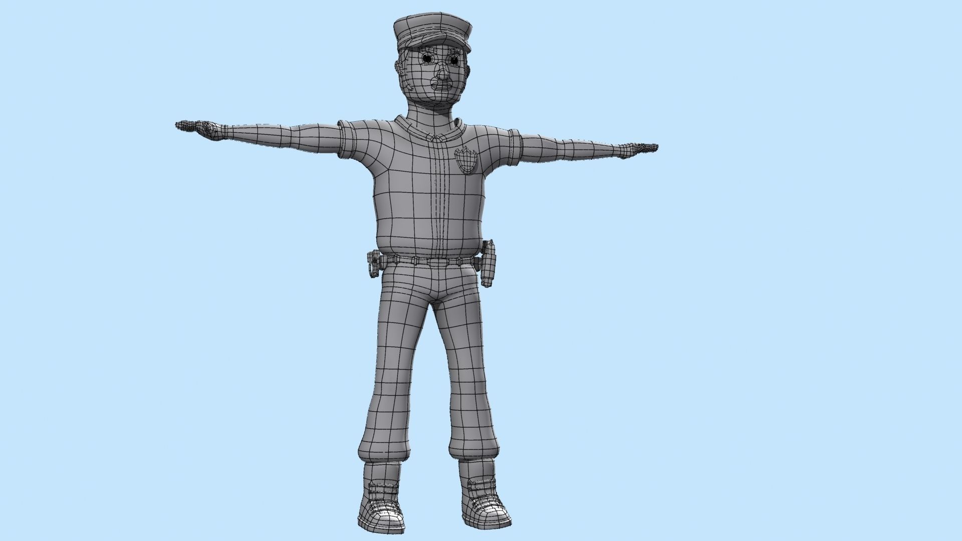 Cartoon Policeman 3D model_22