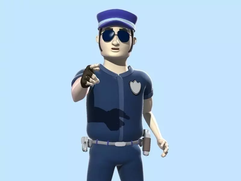 Cartoon Policeman 3D model_0