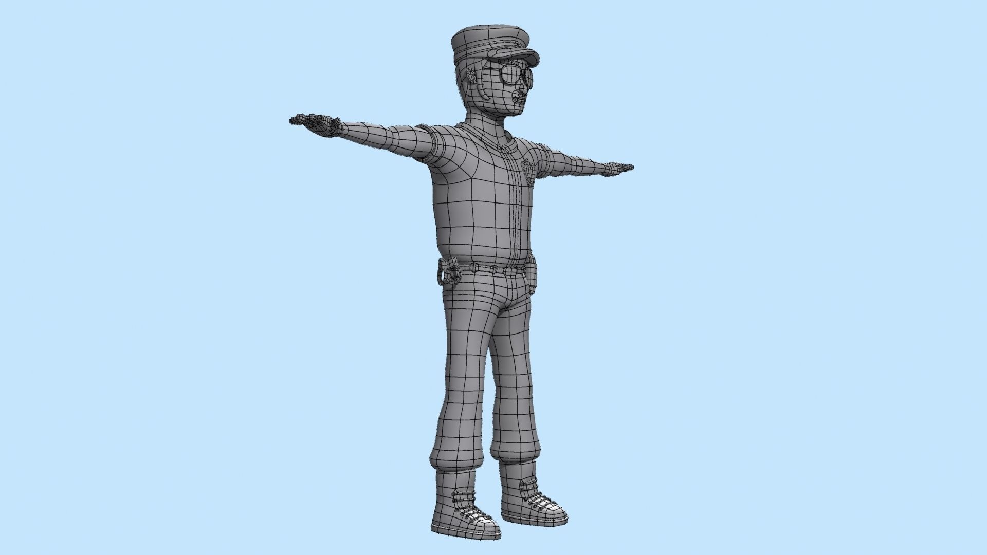 Cartoon Policeman 3D model_21