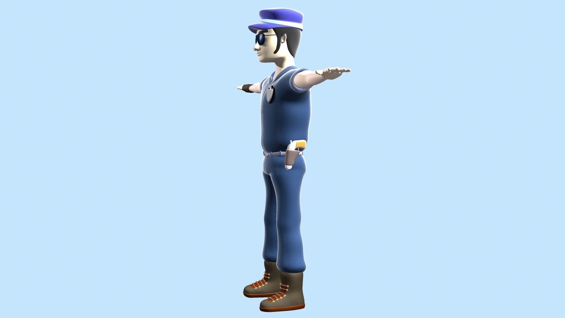 Cartoon Policeman 3D model_10