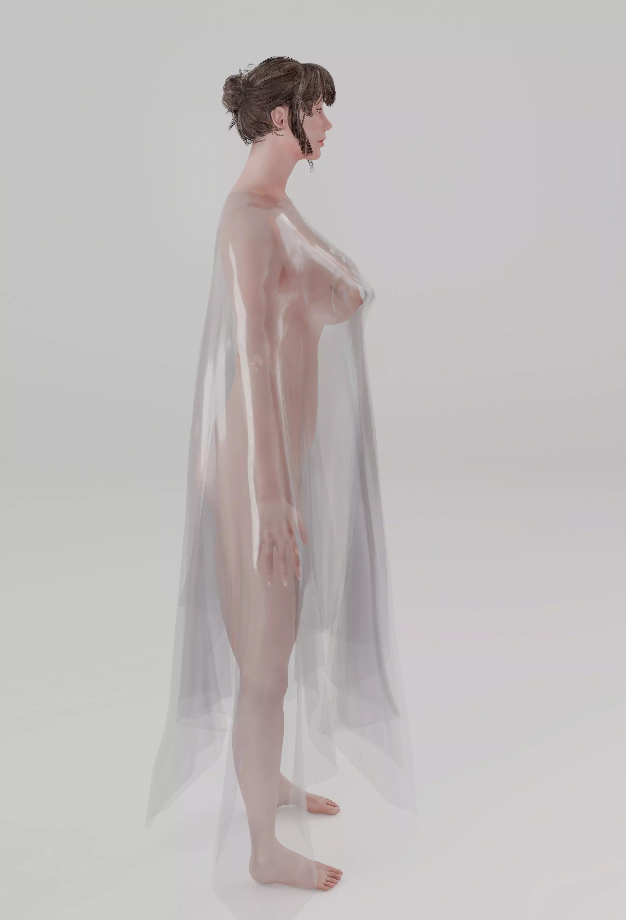 High Quality Female Character Model Two Rigged Versions Low-poly 3D model_13