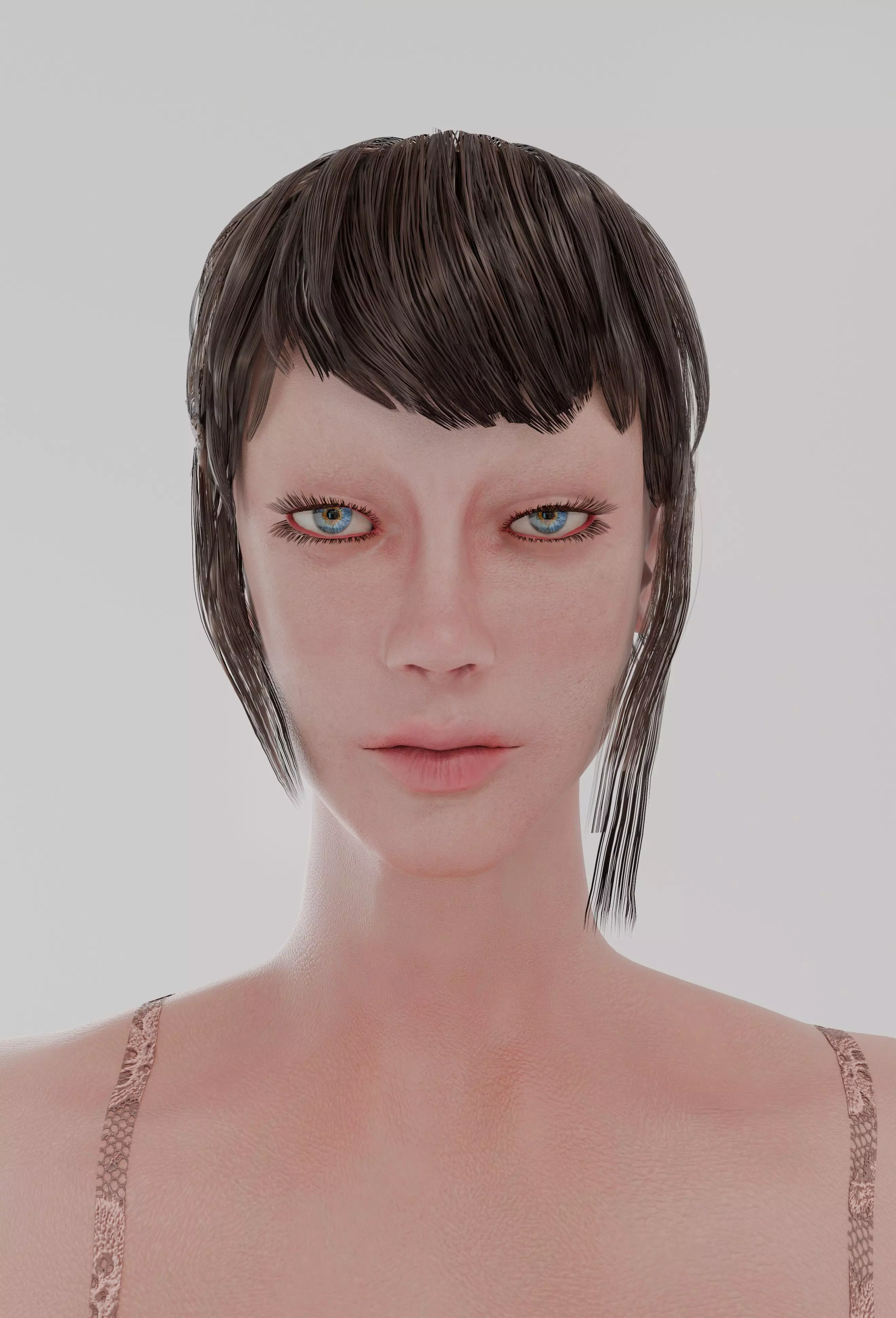 High Quality Female Character Model Two Rigged Versions Low-poly 3D model_0