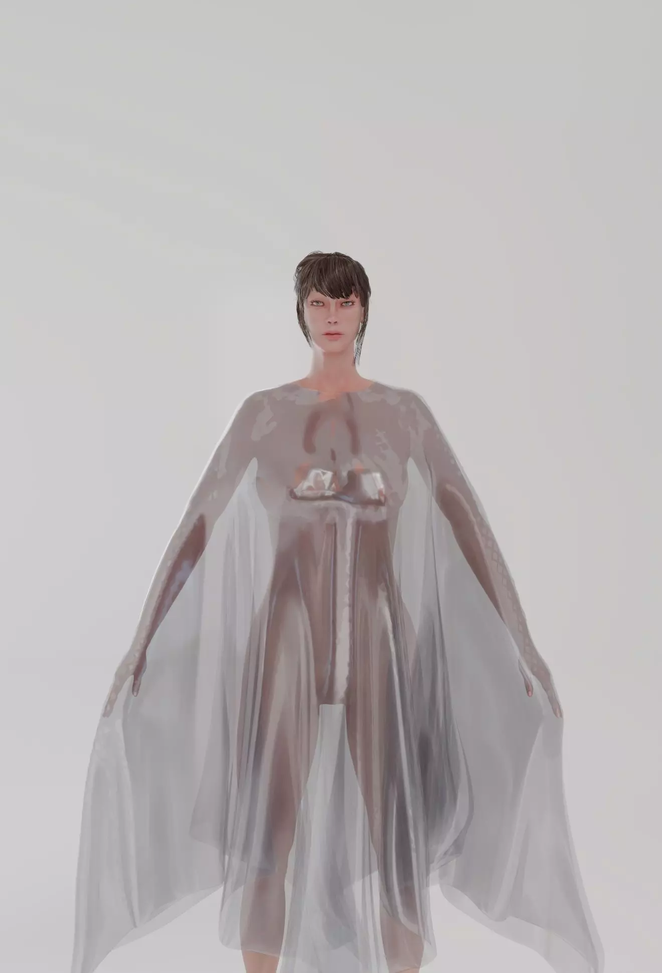 High Quality Female Character Model Two Rigged Versions Low-poly 3D model_7
