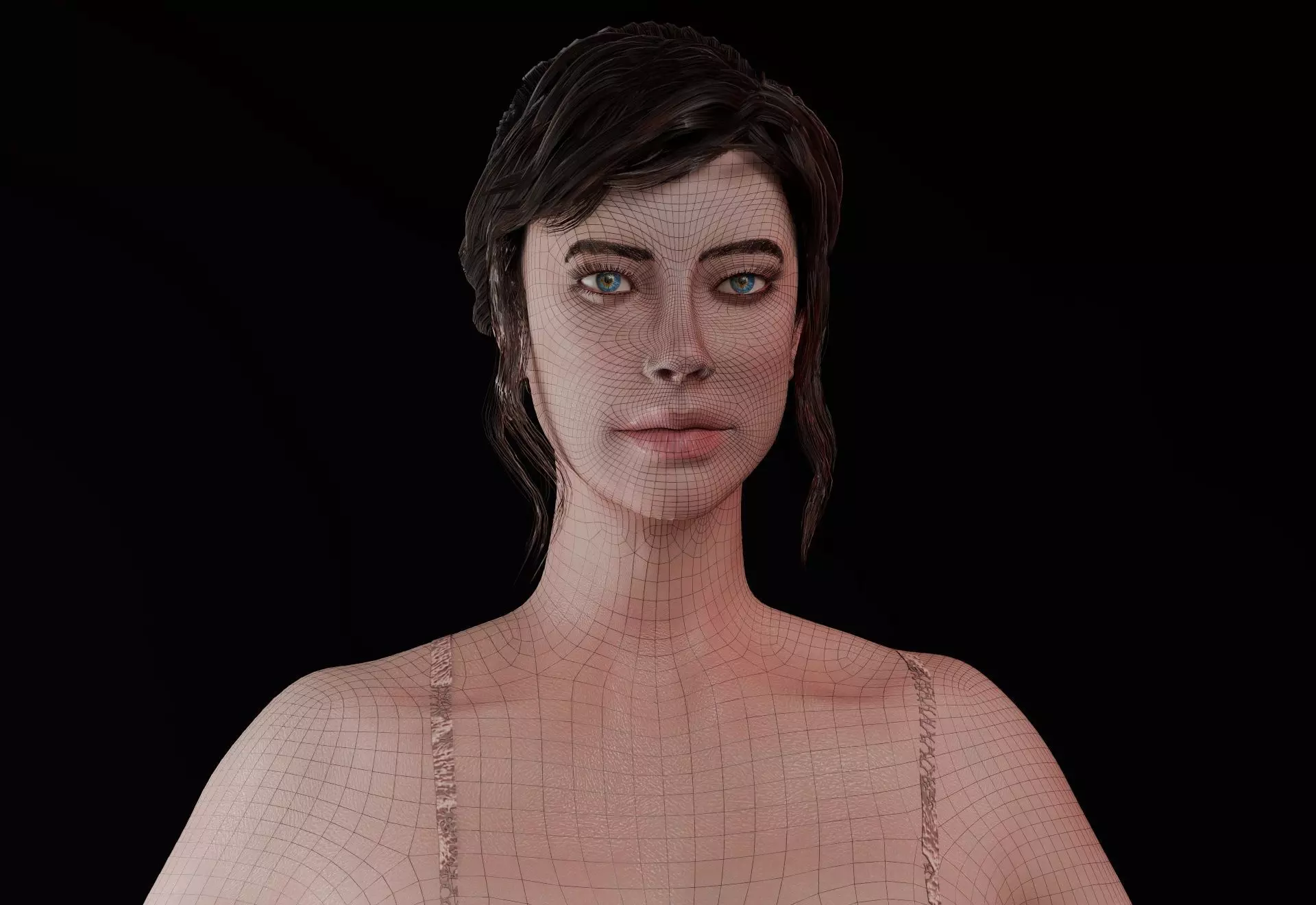 High Quality Female Character Model Two Rigged Versions Low-poly 3D model_2