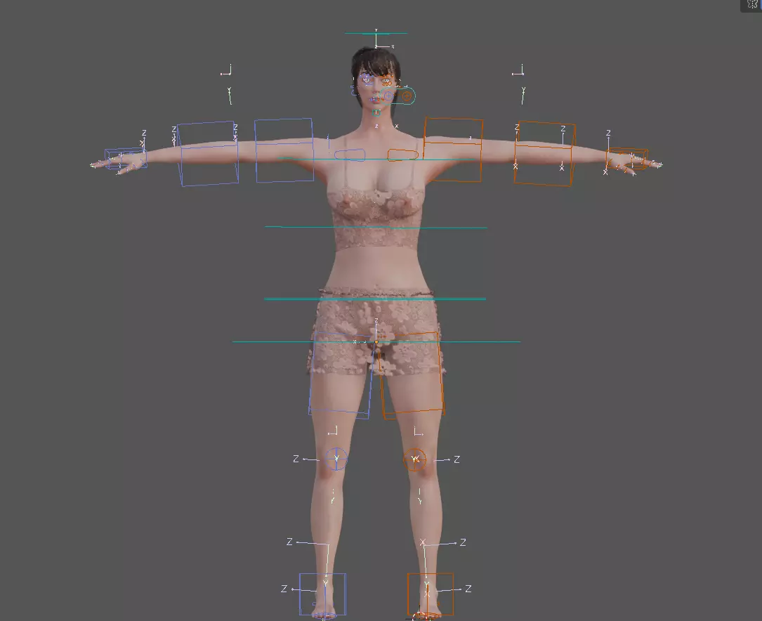 High Quality Female Character Model Two Rigged Versions Low-poly 3D model_4