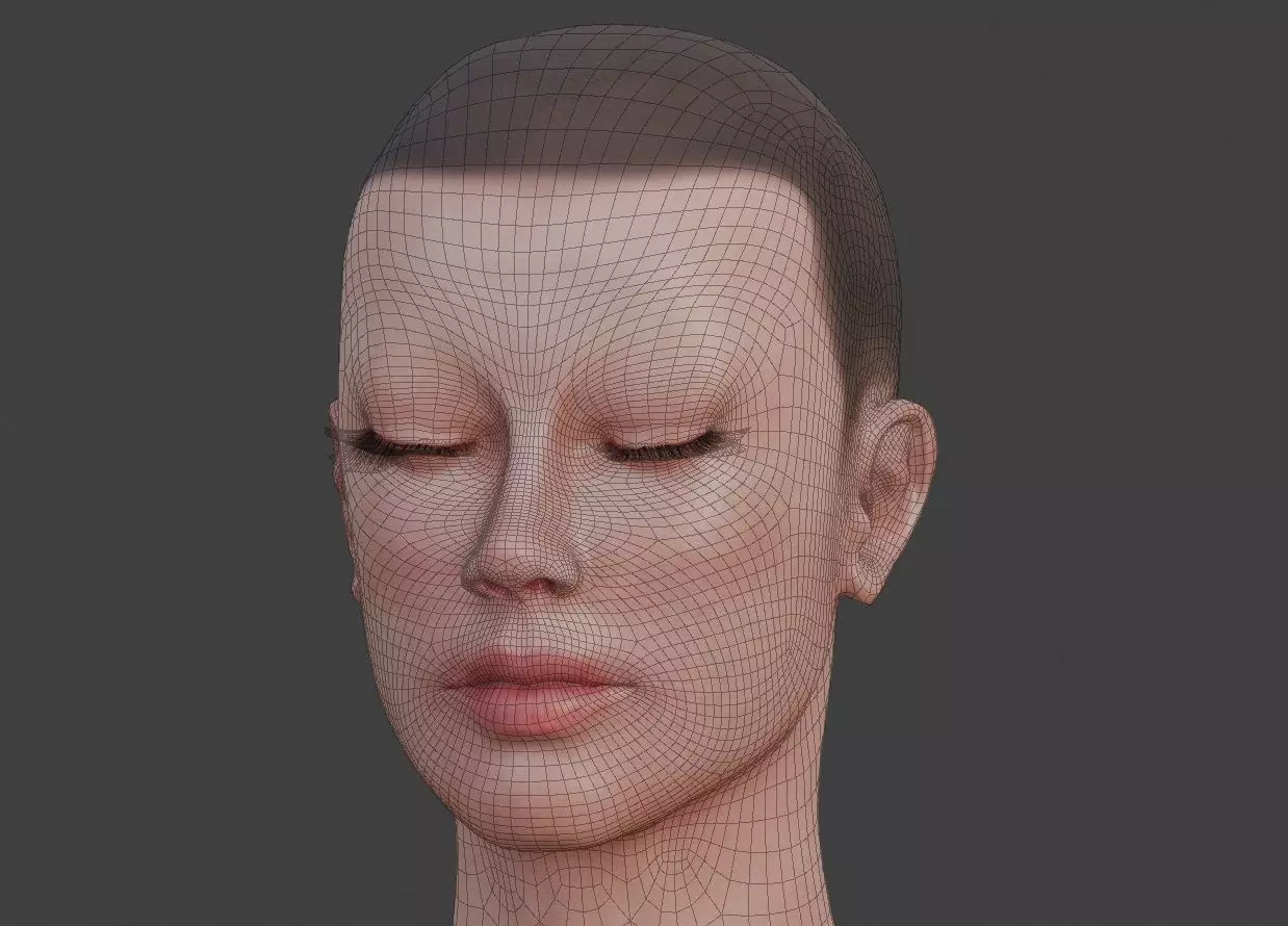 High Quality Female Character Model Two Rigged Versions Low-poly 3D model_9